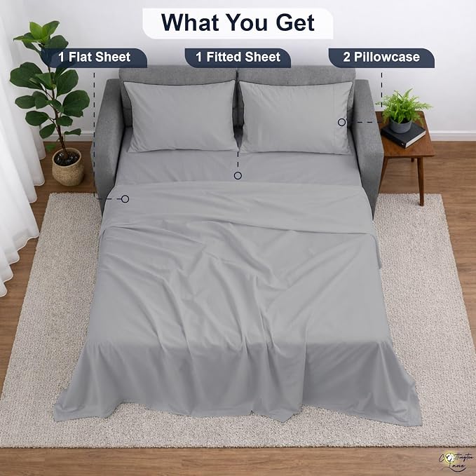 Cottington Lane Sleeper Sofa Sheets Full Size, 4 Piece Premium Quality 100% - Image 5