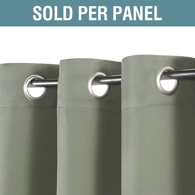 H.VERSAILTEX Sage Green Curtains/Drapes Blackout - Image 2