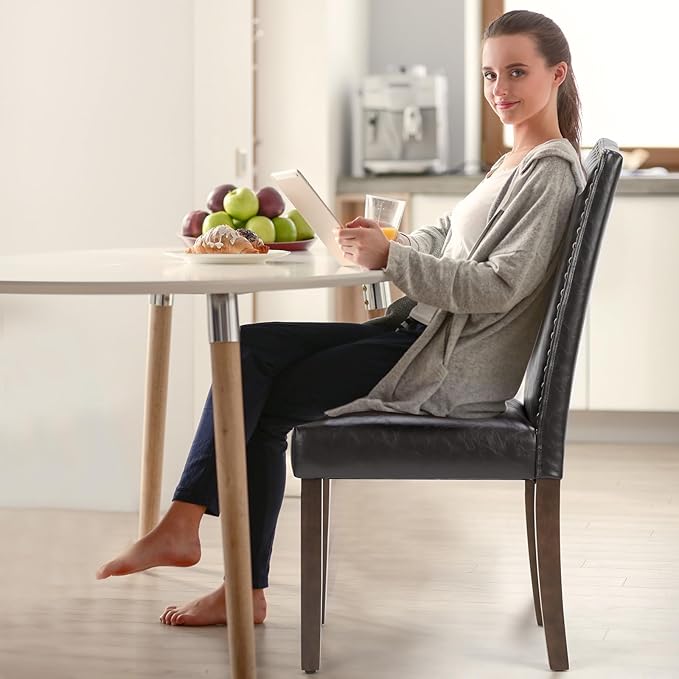 DUMOS Dining Chairs Set of 4, Modern PU Leather Kitchen Table Chairs - Image 6