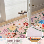 PLHXFR 8x10 Area Rug Living Room: Floral Washable Boho Soft Carpet Beige | - Image 8