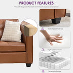 TYBOATLE Brown Leather Sofa Couch Sectional Couches - Image 9