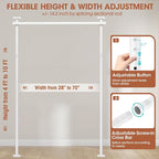 SUNALLY Room Divider Curtain Rod, No Drilling Room Separator - Image 2