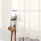 Short Sheer Curtains 54 Inches Length 2 Panels, Light Filtering Voile Curtain - Image 3