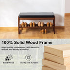 SOBIBO Solid Wood Shoe Bench, 2-Tier Wooden Entryway Bench, Modern Shoe Rack - Image 5