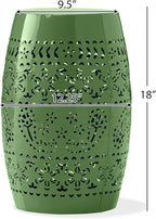 Christopher Knight Home Zoey Small Outdoor Side Table, Lace Cut Iron End Table - Image 2