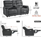 MCombo 73.8'' Wall Hugger Power Loveseat Recliner, Reclining Loveseat - Image 2
