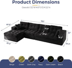 MAXYOYO 132" L Shaped Modular Sectional Sofa - Image 2