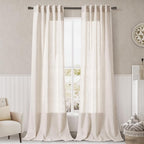 Beige Linen Curtains 84 Inches Long by Nanspring