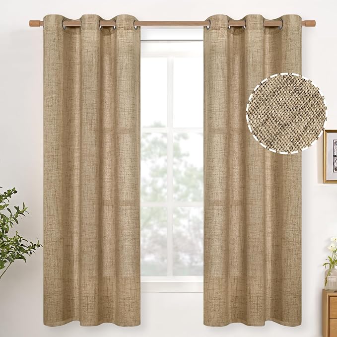 YoungsTex Toffee Linen Curtains 63 Inches Long by YoungsTex