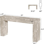 Solid Wood Console Table, 63-Inch Farmhouse Sofa Table Behind Couch - Image 2