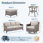 14 Piece Patio Furniture Set-High Back Outdoor Furniture Set Sectional Sofa - Image 8