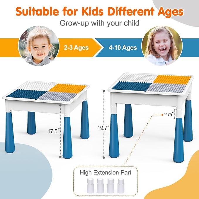 arscniek Toddlers Activity Table 7 in 1 Kids Activity Tables and 4 Chairs - Image 5