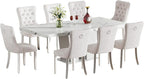 Henf 9 Pieces Faux Marble Dining Table Set - Image 8