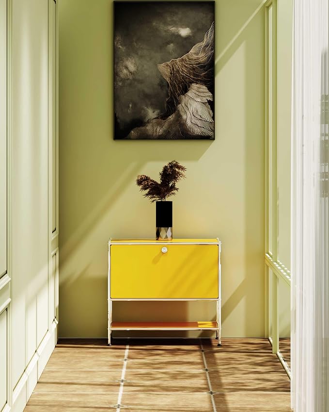 Metal Sidetable with Flap Door, 27.5" Height - Image 8