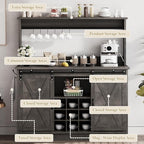 4ever2buy Farmhouse Coffee Bar Cabinet - Image 7