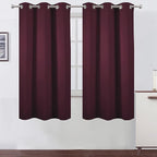 Burgundy Red Thermal Blackout Curtains/38 x 63 Inch/Set of 2 Panels Room by Lemomo