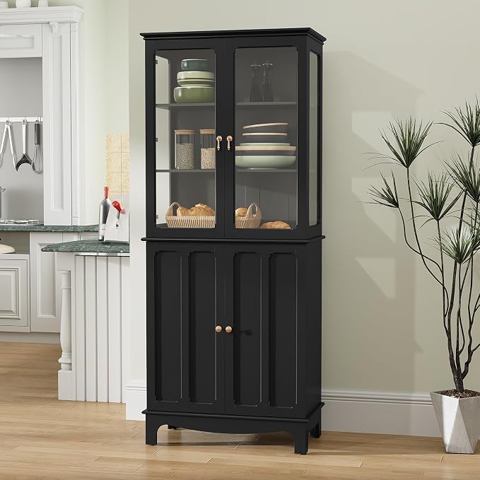 ARTPOWER 72" Freestanding Kitchen Pantry Storage Sideboard, Classical Tall by PowerofArtBetterforLife