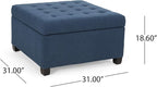 Christopher Knight Home Hedda Tufted Fabric Storage Ottoman - Image 3