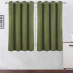 Olive Green Thermal Blackout Curtains/52 x 54 Inch/Set of 2 Panels Room by Lemomo
