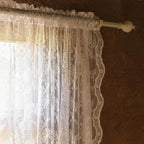 YJ YANJUN Vintage Lace Curtains 108 Inches Long-Victorian Floral White Sheer - Image 3