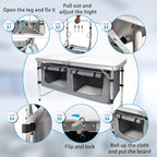 Folding Camping Table with Storage Aluminum Lightweight Camp Table Height - Image 7