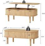 Fully Assembled Fluted Lift Top Coffee Table - Image 2
