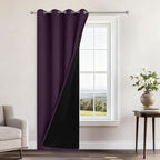 Yakamok Purple 100% Blackout Curtains 84 Inches Long by Yakamok