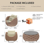 TWT Aluminum Outdoor Patio Furniture Set, 4 Textilene Armchairs Modern Outdoor - Image 6