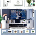 Tangkula 3 Pieces Console TV Stand, Free-Combination Entertainment Center - Image 9