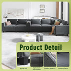 KEIKI 133" L-Shaped Oversized Corduroy Modular Sectional Sofa - Image 6