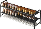 INGIORDAR Shoe Rack 2 Tier Long Storage Organizer Wide Metal Shoe Shelf by INGIORDAR