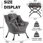 Lazy Chair with Ottoman, Modern Accent Chair Contemporary Sofa Chair with - Image 2