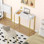 WOHOMO Folding Desk, Small Writing Desk 39.4", Space-Saving Foldable Laptop - Image 2