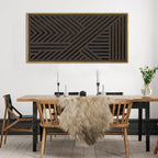 IARTTOP Extra Large Wood Black Wall Art 20x40 Inch Framed Abstract Geometric - Image 7