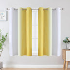 Yellow and Greyish White Ombre Blackout Curtains - Image 2