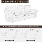 Easy-Going 7 Pieces Stretch Couch Cover Washable Sofa Cover Set - Image 4