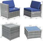 Tangkula 8 Pieces Wicker Patio Furniture Set - Image 5