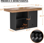 GDLF Bar Height Table with Fridge Space, 41.1" H Counter Height Pub Tall Dining - Image 2