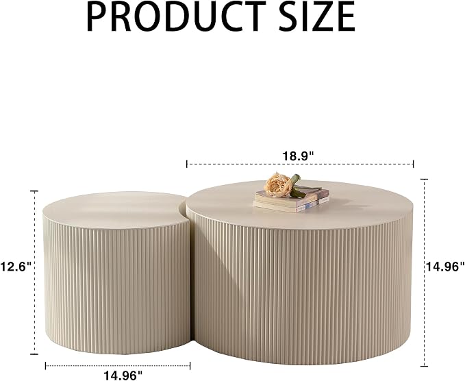33.68'' Round Modern Coffee Table Set of 2 - Image 2