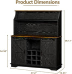 REVOMINCA 47 Inch Farmhouse Coffee Bar Cabinet - Image 2