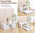 61" Convertible Sofa Bed Loveseat, Memory Foam Boneless Floor Couch - Image 7