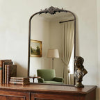 Besdomus Antique Large Arched Mirror: 24"x36" French Arch Black Vintage Wall - Image 6