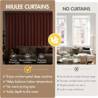MIULEE 4 Panels Set Terracotta Blackout Curtains 63 Inch Length Bedroom | - Image 8