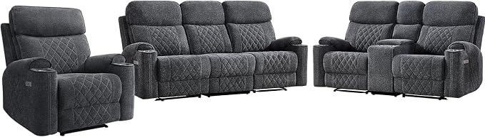 HAOMARKETS 3-Piece Power Recliner Sofa Set - Image 8