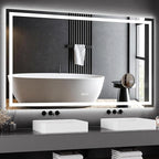 60 x 36 Inch Smart LED Bathroom Mirror，Dimmable Front + Backlit Illumination by Unknown