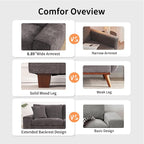 DOPEDIO Modern Loveseat Sofa for Living Room, Chenille Recliner, Removable Cover - Image 4
