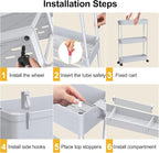 SPACELEAD 2-piece Set Slim Storage Cart 3 Tier, Bathroom Organizer Rolling - Image 5