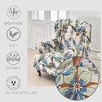 HAOYONG Wing Chair Slipcovers Stretch Wingback Chair Covers Printed 2 Pieces - Image 4