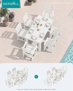 SERWALL Outdoor Dining Table Set, 67‘’ HDPE Patio Dining Set - Image 6