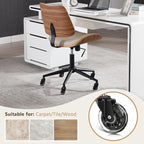 Home Office Desk Chair with Wheels, Adjustable Height Armless Office Chair - Image 3